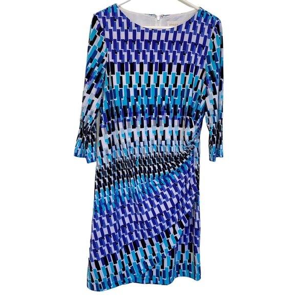 Chicos Geometric Print Dress Size 12/L Polyester/Spandex - Picture 1 of 10